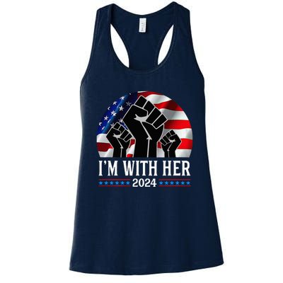 Fist Pump IM With Her Kamala Harris 2024 For President Women's Racerback Tank