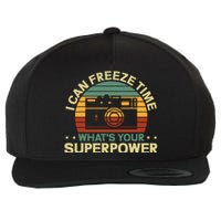 Funny Photographer I Can Freeze Time Photography Wool Snapback Cap