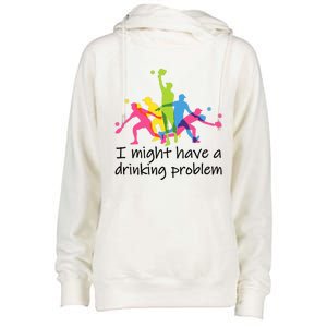 Funny Pickleball I Might Have A Dinking Problem Father's Day Premium Womens Funnel Neck Pullover Hood