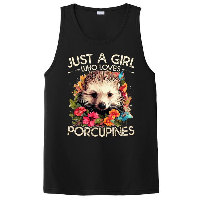 Floral Porcupine Just A Girl Who Loves Porcupines PosiCharge Competitor Tank