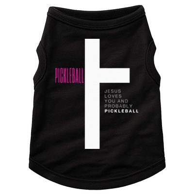 Funny Pickleball Jesus Cross Dink Shot Legend Paddle Pickler Doggie Tank
