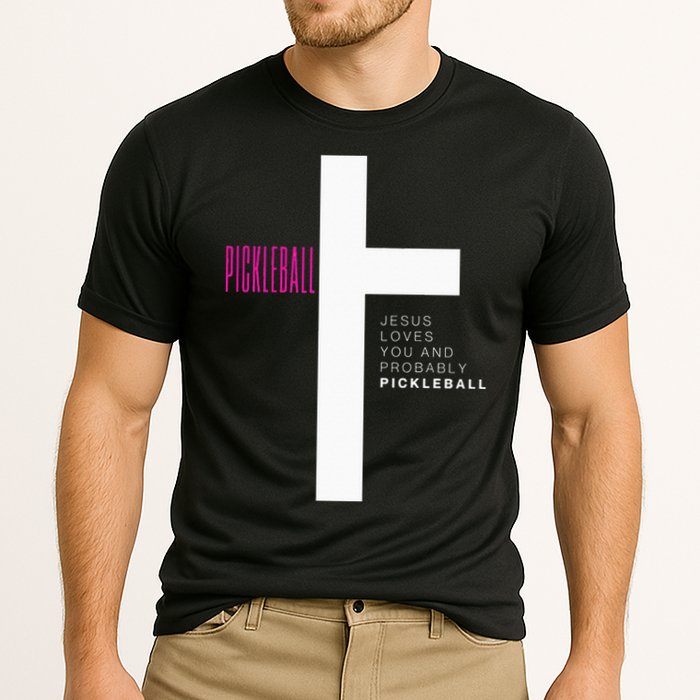 Funny Pickleball Jesus Cross Dink Shot Legend Paddle Pickler Cooling Performance Crew T-Shirt