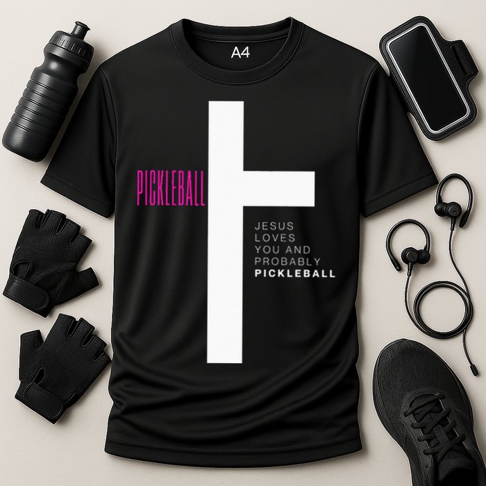 Funny Pickleball Jesus Cross Dink Shot Legend Paddle Pickler Cooling Performance Crew T-Shirt