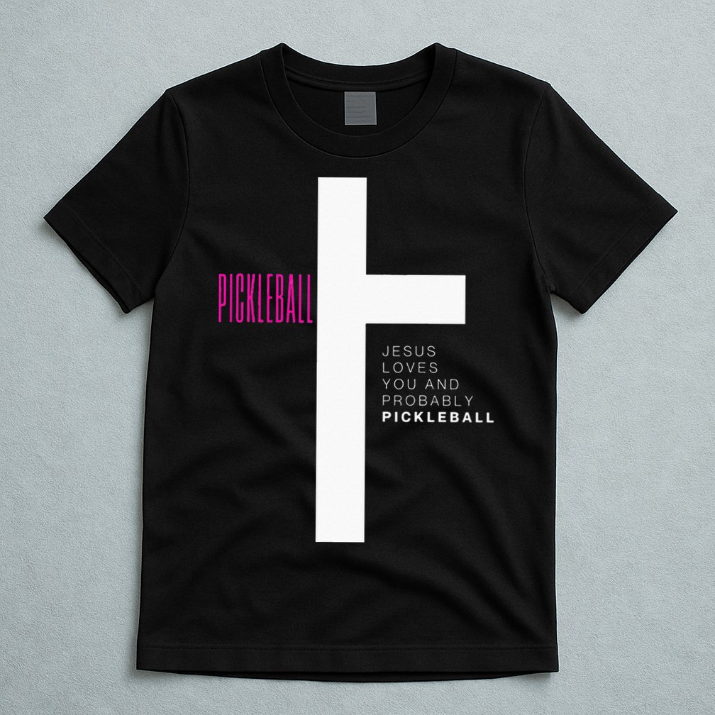 Funny Pickleball Jesus Cross Dink Shot Legend Paddle Pickler T-Shirt