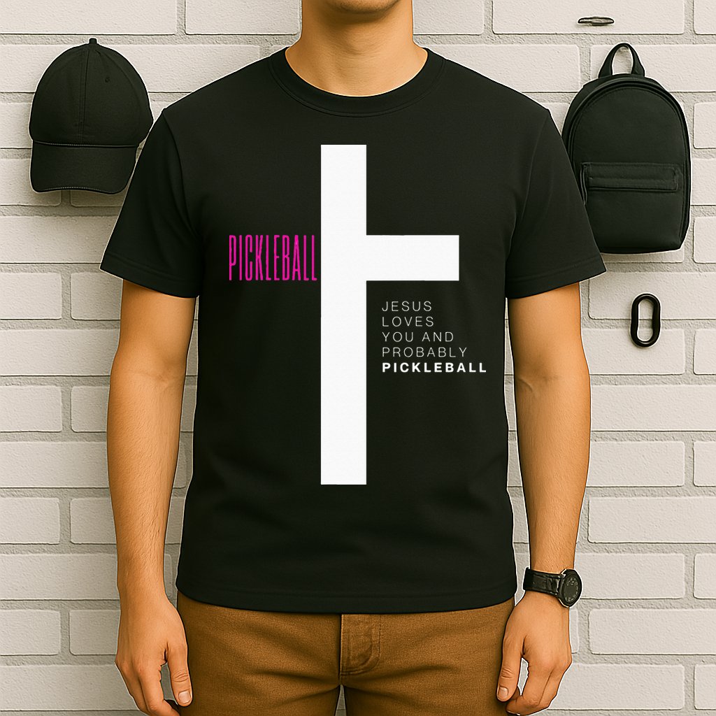 Funny Pickleball Jesus Cross Dink Shot Legend Paddle Pickler T-Shirt