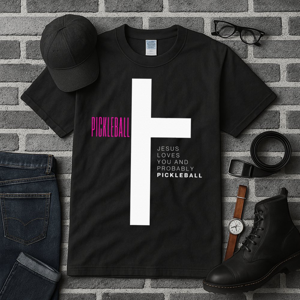 Funny Pickleball Jesus Cross Dink Shot Legend Paddle Pickler Tall T-Shirt