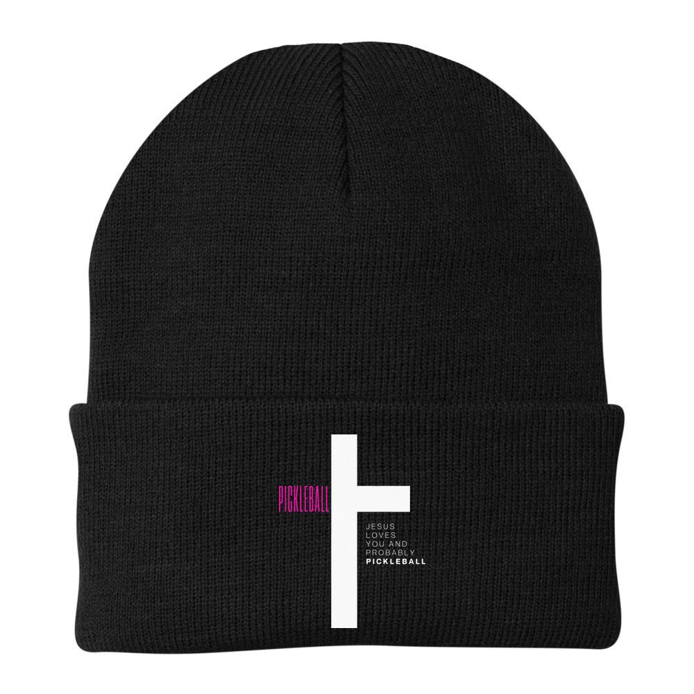 Funny Pickleball Jesus Cross Dink Shot Legend Paddle Pickler Beanie