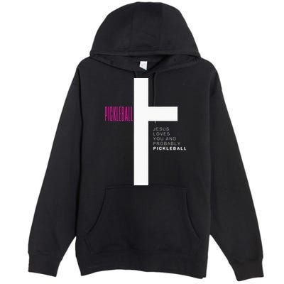 Funny Pickleball Jesus Cross Dink Shot Legend Paddle Pickler Premium Pullover Hoodie