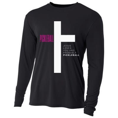 Funny Pickleball Jesus Cross Dink Shot Legend Paddle Pickler Cooling Performance Long Sleeve Crew