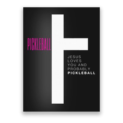 Funny Pickleball Jesus Cross Dink Shot Legend Paddle Pickler Poster