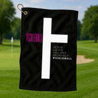Funny Pickleball Jesus Cross Dink Shot Legend Paddle Pickler Golf Towel