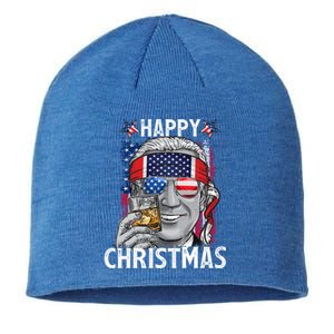 Funny Patriotic Joe Biden Happy Christmas 4th Of July Usa Gift Sustainable Beanie