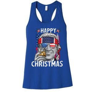 Funny Patriotic Joe Biden Happy Christmas 4th Of July Usa Gift Women's Racerback Tank