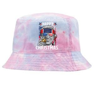 Funny Patriotic Joe Biden Happy Christmas 4th Of July Usa Gift Tie-Dyed Bucket Hat