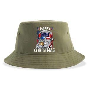 Funny Patriotic Joe Biden Happy Christmas 4th Of July Usa Gift Sustainable Bucket Hat