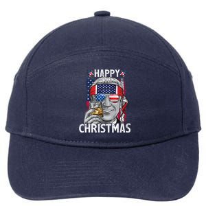 Funny Patriotic Joe Biden Happy Christmas 4th Of July Usa Gift 7-Panel Snapback Hat