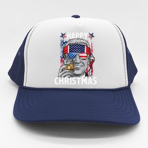 Funny Patriotic Joe Biden Happy Christmas 4th Of July Usa Gift Trucker Hat