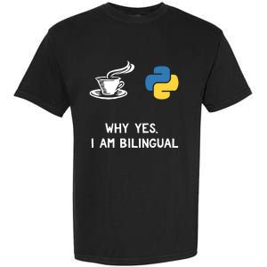 Funny Python Java Programmer Bilingual Coder Gift Tee Garment-Dyed Heavyweight T-Shirt