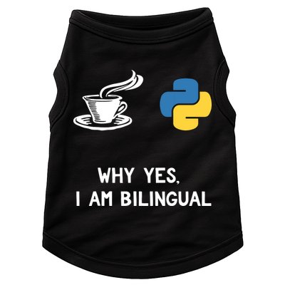 Funny Python Java Programmer Bilingual Coder Gift Tee Doggie Tank
