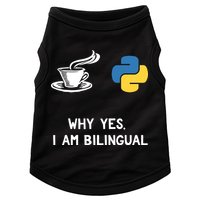 Funny Python Java Programmer Bilingual Coder Gift Tee Doggie Tank