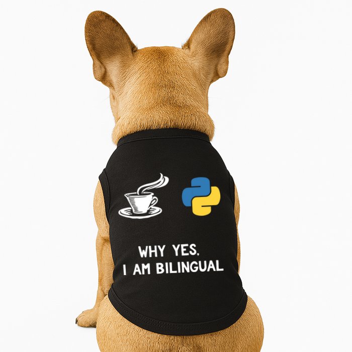 Funny Python Java Programmer Bilingual Coder Gift Tee Doggie Tank