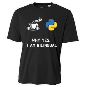 Funny Python Java Programmer Bilingual Coder Gift Tee Cooling Performance Crew T-Shirt