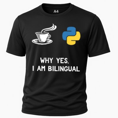 Funny Python Java Programmer Bilingual Coder Gift Tee Performance Shirt