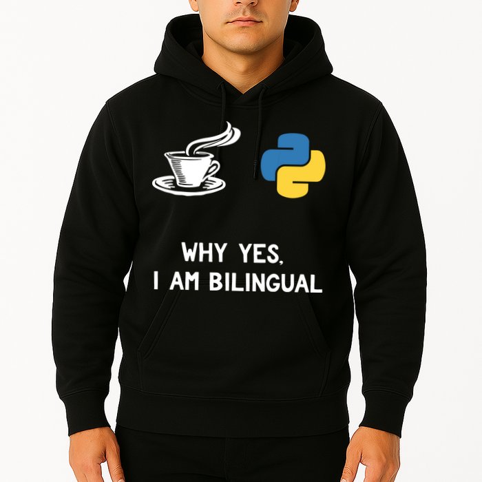 Funny Python Java Programmer Bilingual Coder Gift Tee Hoodie