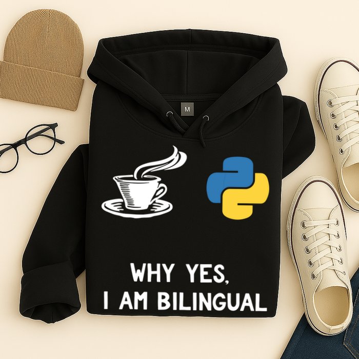 Funny Python Java Programmer Bilingual Coder Gift Tee Hoodie