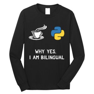 Funny Python Java Programmer Bilingual Coder Gift Tee Long Sleeve Shirt