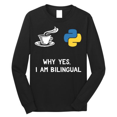 Funny Python Java Programmer Bilingual Coder Gift Tee Long Sleeve Shirt
