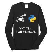 Funny Python Java Programmer Bilingual Coder Gift Tee Long Sleeve Shirt