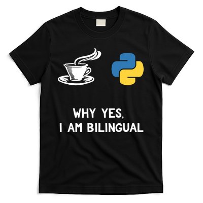 Funny Python Java Programmer Bilingual Coder Gift Tee T-Shirt