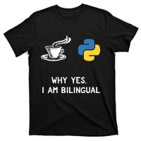 Funny Python Java Programmer Bilingual Coder Gift Tee T-Shirt