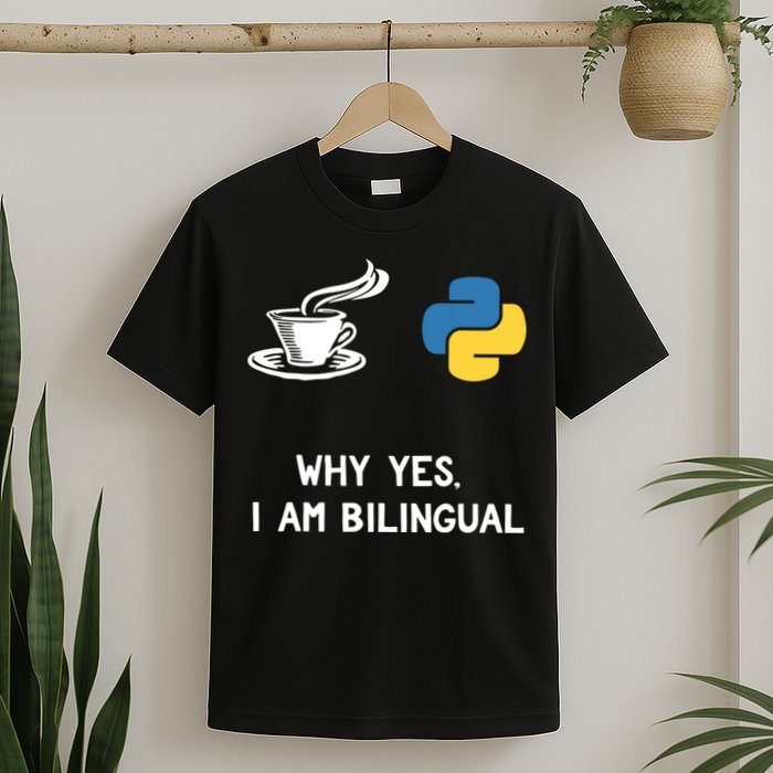 Funny Python Java Programmer Bilingual Coder Gift Tee T-Shirt