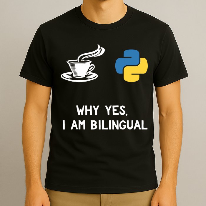 Funny Python Java Programmer Bilingual Coder Gift Tee T-Shirt