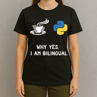 Funny Python Java Programmer Bilingual Coder Gift Tee T-Shirt