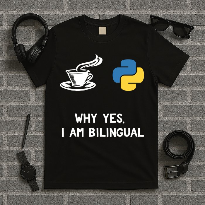 Funny Python Java Programmer Bilingual Coder Gift Tee T-Shirt