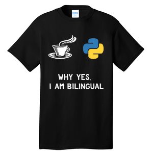 Funny Python Java Programmer Bilingual Coder Gift Tee Tall T-Shirt