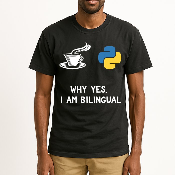 Funny Python Java Programmer Bilingual Coder Gift Tee Tall T-Shirt
