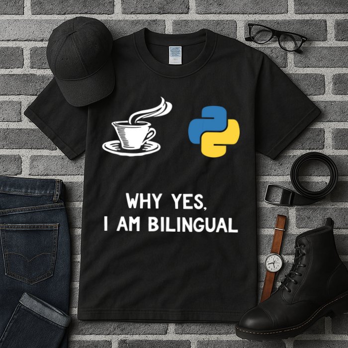 Funny Python Java Programmer Bilingual Coder Gift Tee Tall T-Shirt