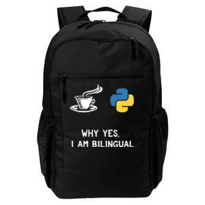 Funny Python Java Programmer Bilingual Coder Gift Tee Daily Commute Backpack