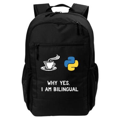 Funny Python Java Programmer Bilingual Coder Gift Tee Backpack