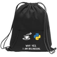 Funny Python Java Programmer Bilingual Coder Gift Tee Sweatshirt Cinch Pack Bag