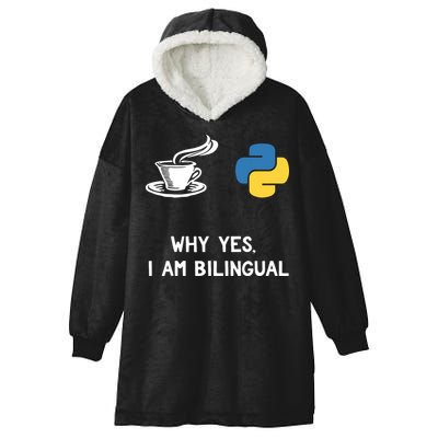 Funny Python Java Programmer Bilingual Coder Gift Tee Hooded Wearable Blanket