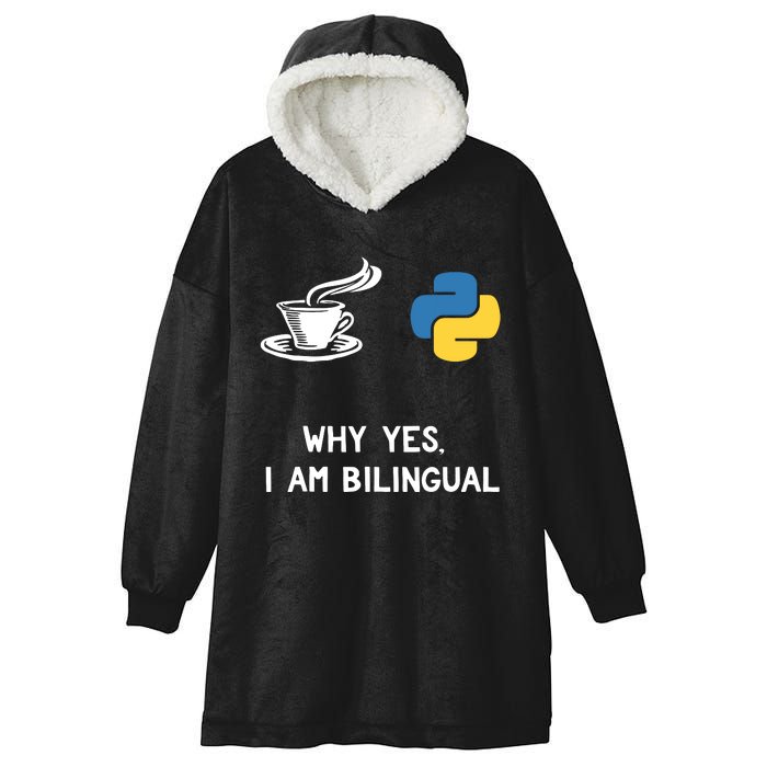 Funny Python Java Programmer Bilingual Coder Gift Tee Hooded Wearable Blanket