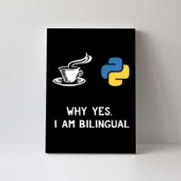 Funny Python Java Programmer Bilingual Coder Gift Tee Canvas