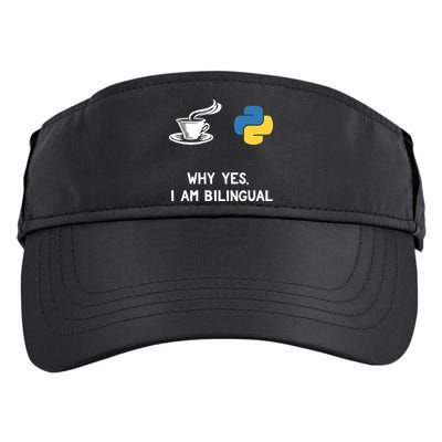 Funny Python Java Programmer Bilingual Coder Gift Tee Adult Drive Performance Visor