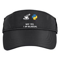 Funny Python Java Programmer Bilingual Coder Gift Tee Adult Drive Performance Visor