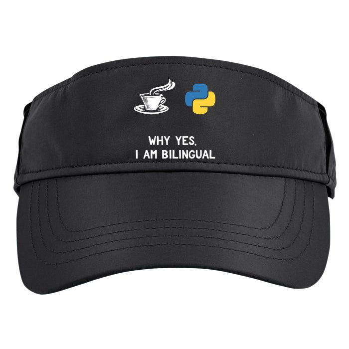 Funny Python Java Programmer Bilingual Coder Gift Tee Adult Drive Performance Visor